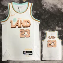22/23 Cleveland Cavaliers JAMES #23 White City Edition Top Quality Hot Pressing NBA Jersey