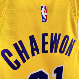 22/23 LAKERS CHAEWON #81 Yellow Top Quality Hot Pressing NBA Jersey(圆领)