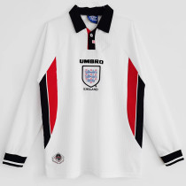 1998 England Home Long Sleeve Retro Soccer Jersey(长袖）