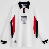 1998 England Home Long Sleeve Retro Soccer Jersey(长袖）
