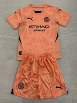 24/25 Man City Orange Goalkeeper Kids Soccer Jersey