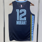 22/23 GRIZZLIES MORANT #12 Dark Blue Top Quality Hot Pressing NBA Jersey