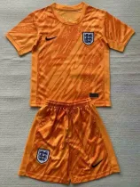 2024 England Orange  Goalkeeper  Kids Soccer Jersey