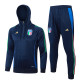 24/25 Italy Royal Blue Hooded  Half Pull Tracksuit(Add Fluff)  (半拉链、加绒F597)