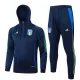 24/25 Italy Royal Blue Hooded  Half Pull Tracksuit(Add Fluff)  (半拉链、加绒F597)