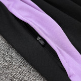 24/25 Germany Black Hooded  Half Pull Tracksuit(Add Fluff)  (半拉链、加绒F600)