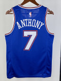 21/22 KNICKS ANTHONY #7 Blue Top Quality Hot Pressing NBA Jersey (Trapeze Edition) 飞人版