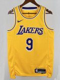 22/23 LAKERS BROWNIES # 9 Yellow Top Quality Hot Pressing NBA Jersey(圆领)