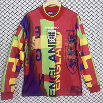 1996 England Red Goalkeeper Long Sleeve  Retro Soccer Jersey(长袖）