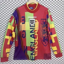 1996 England Red Goalkeeper Long Sleeve  Retro Soccer Jersey(长袖）