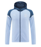 24/25 Man City Blue Grey Hoodie  Jacket Tracksuit#01