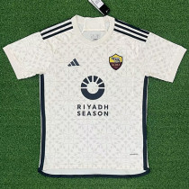 23/24 Roma Away Fans Soccer Jersey (Print RI..SE.+Au..Res.. )(胸前圆圈/背下广告)