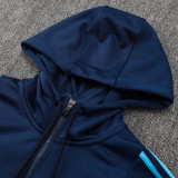 24/25  ARS Dark Blue Hooded  Half Pull Tracksuit(Add Fluff)  (半拉链、加绒F607)