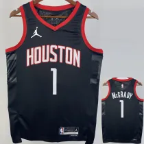 23/24 Rockets McGRADY #1 Black Top Quality Hot Pressing NBA Jersey (Trapeze Edition)飞人版