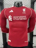 25/26  LIV Home  Long Sleeve   Player Version Soccer Jersey