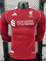 25/26  LIV Home  Long Sleeve   Player Version Soccer Jersey