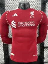 25/26  LIV Home  Long Sleeve   Player Version Soccer Jersey