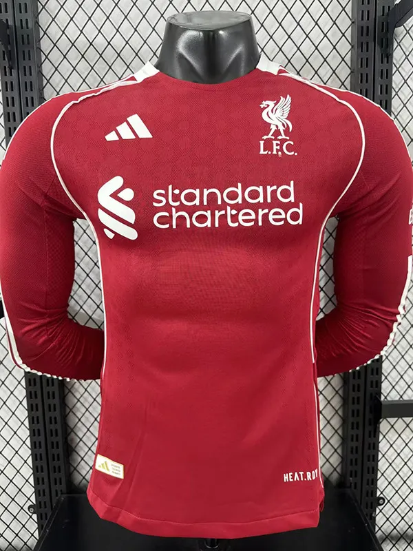 25/26  LIV Home  Long Sleeve   Player Version Soccer Jersey