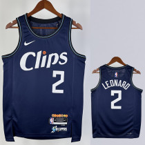 23/24 CLIPPERS LEONARD #2 Dark blue City Edition Top Quality Hot Pressing NBA Jersey