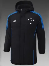 24/25 Cruzeiro Black Hooded Cotton Coat 黑连帽棉衣