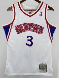 96/97 76ERS IVERSON  # 3 White Newcomer Top Quality Hot Pressing Retro NBA Jersey