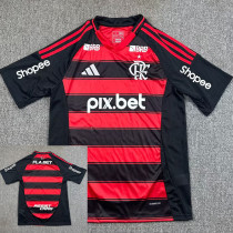 25/26 Flamengo Home Fans Soccer Jersey(Print all sponsors、全广告）