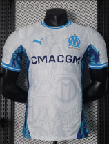 24/25 Marseille White & Blue Special Edition Player Version Soccer Jersey (白蓝）