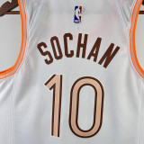 23/24 SA Spurs SOCHAN #10 White City Edition Top Quality Hot Pressing NBA Jersey
