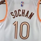 23/24 SA Spurs SOCHAN #10 White City Edition Top Quality Hot Pressing NBA Jersey