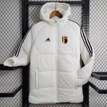 23/24 Belgium White Hooded Cotton Coat Black Edge (黑色边) 棉衣