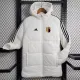 23/24 Belgium White Hooded Cotton Coat Black Edge (黑色边) 棉衣