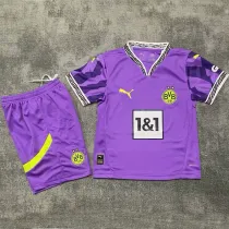 25/26  Dortmund Goalkeeper Purple Kids Soccer Jersey