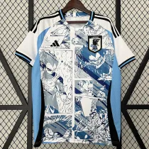2024 Japan White Blue  Anime version Fans Soccer Jersey