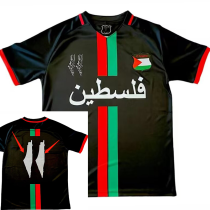 24/25 Palestine Black Arabic Version Fans Soccer Jersey(背带图）