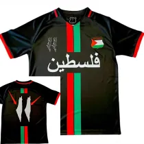 24/25 Palestine Black Arabic Version Fans Soccer Jersey(背带图）
