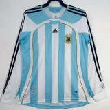 2006 Argentina Home Long Sleeve Retro Soccer Jersey