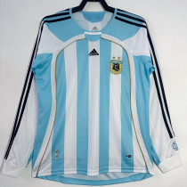 2006 Argentina Home Long Sleeve Retro Soccer Jersey