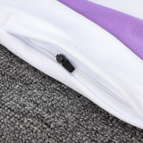 24/25 Germany White Hooded  Half Pull Tracksuit(Add Fluff)  (半拉链、加绒F595)