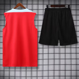 24/25 BAR Red & Light Blue Shoulders Tank top and shorts suit (浅蓝肩）