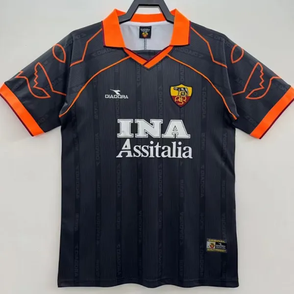 1999/2000 Roma Black Retro Soccer Jersey