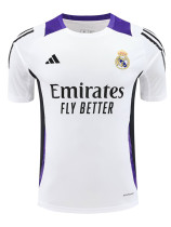 24/25 RMA White(Purple Shoulders) Training Shirts(白色紫肩）