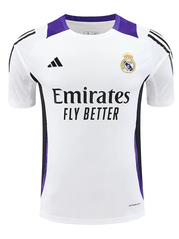 24/25 RMA White(Purple Shoulders) Training Shirts(白色紫肩）
