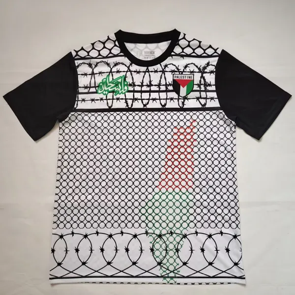 25/26 Palestino Deportivo Wire Mesh White Retro Soccer Jersey