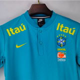 2021 Brazil Lake Blue  Retro Soccer Jersey