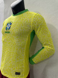 2024 Brazil Home  Long Sleeve  Player Version Soccer Jersey(长袖球员)