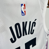 24/25 Nuggets JOKIC' #15 White City Edition Top Quality Hot Pressing NBA Jersey
