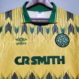 1988/1991 Celtic Away Yellow Retro Soccer Jersey