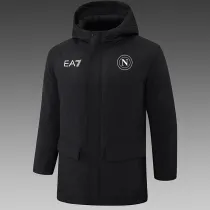 24/25  Napoli Black Hooded Cotton Coat