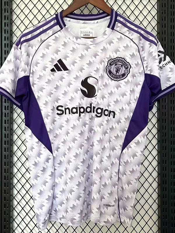 24/25 Man Utd White Purple Special Edition  Fans Soccer Jersey