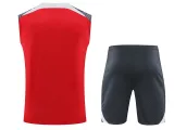 24/25 LIV Red Gray Shoulder Tank top and shorts suit （灰肩）